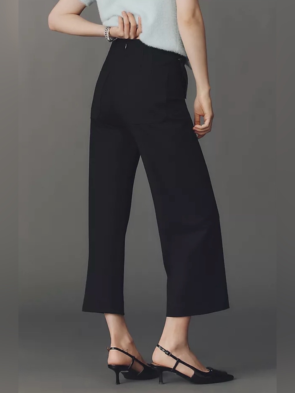 Anthropologie Colette with Bow Magic Fabric Crop Wide-Leg Pants by Maeve Size 25 - Picture 3 of 5